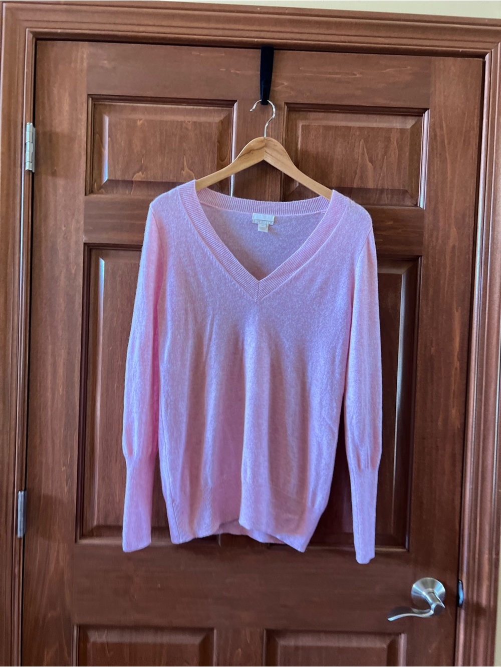 J. Crew Sweater Cashmere Jumper V Neck Pullover Light Pink Size M